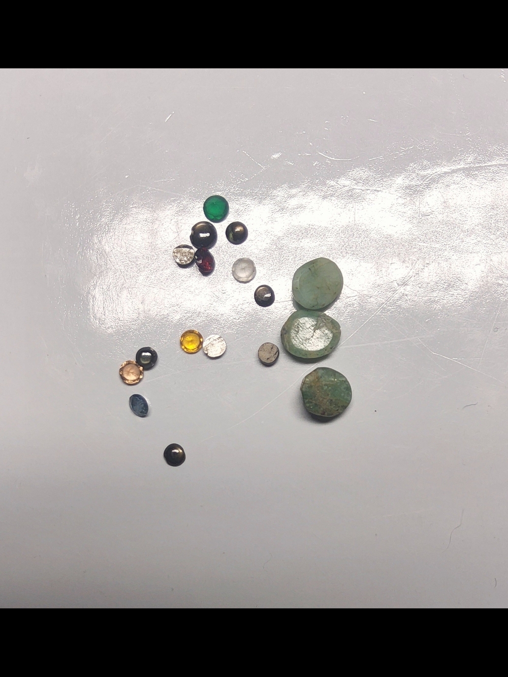 Loose Mixed Round Gem and Cabochons - Sapphire, Emerald, Citine